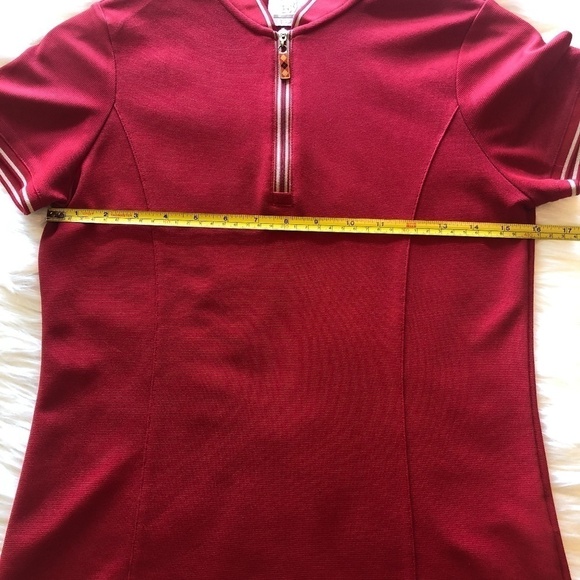 EP Pro Tour Tech Red 1/4 Zip Gold Trim Golf Polo - Picture 8 of 11